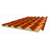 Chapa canelada imitação telha isolamento painel sanwich munditelha