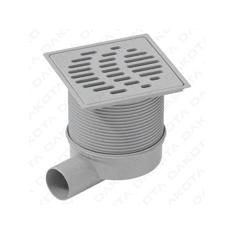 Drain télescopique abaissé (cadre PP et grille en acier inoxydable) 15 x 15 Drain télescopique abaissé (cadre PP et grille en acier inoxydable) 15 x 15