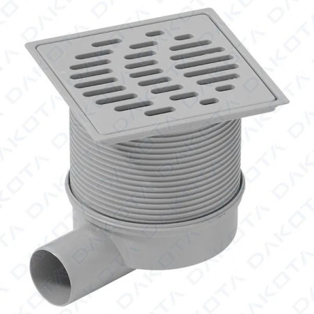 Drain télescopique abaissé (cadre PP et grille en acier inoxydable) 15 x 15