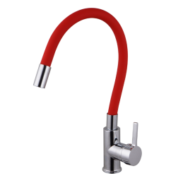 Monocomando de Lava Loiça C/Tubo Flexível Vermelho CZ511806VM