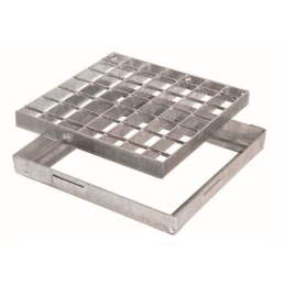 Grelha quadrada c/aro 45x45 galvanizada