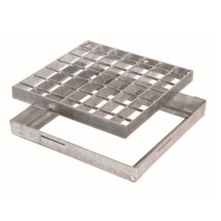 Grelha quadrada c/aro 45x45 galvanizada