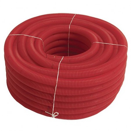 Red Corrugated Tube 63mm Electrician - 50m roll