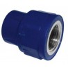 unión pp-r rosca 32x1 hembra azul instalaciones tubería hembra hembra