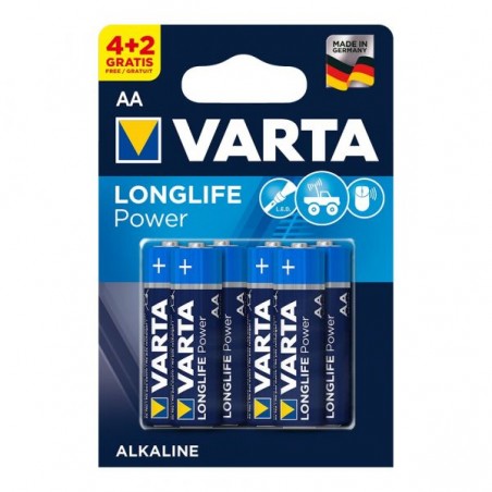 Piles Varta Longlife Power Réf: 4906 AA C / 4 + 2