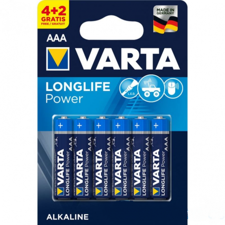 Batterie Varta Longlife Power Rif: 4903 AAA con 4 + 2