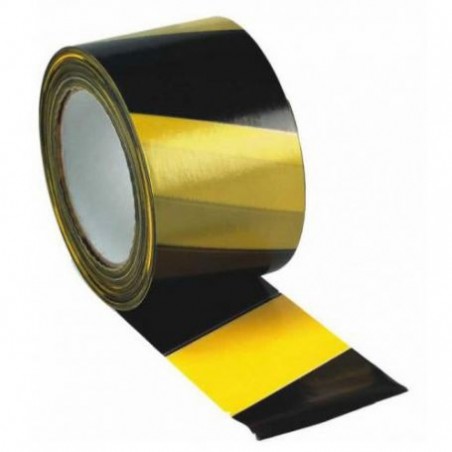 Nastro segnaletico giallo / nero 7 cm x 200 m