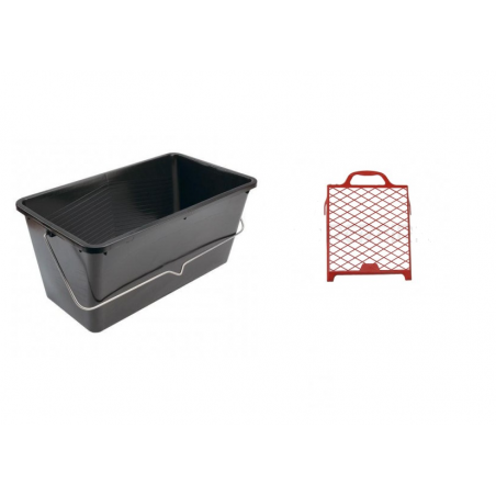 Paint bucket with grid 12lt
