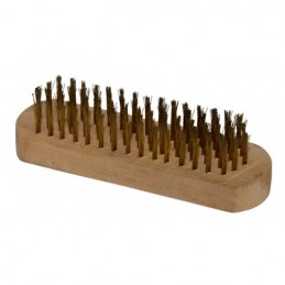 Steel brush with wooden...