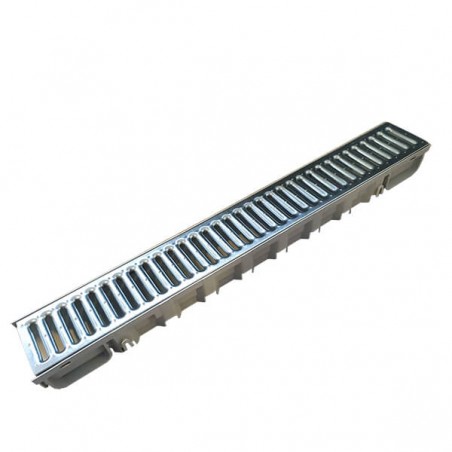 Stecca grigia in PP con griglia zincata 130x75x1000 (canale)