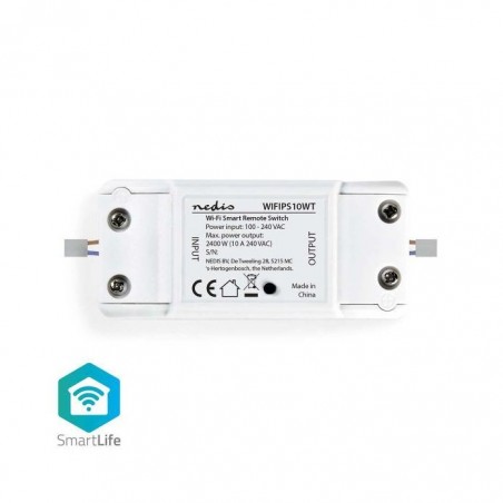 Interruptor Inteligente WIFI Inalámbrico 230VDC 2500W Smartlife - Nedis WIFIPS10WT