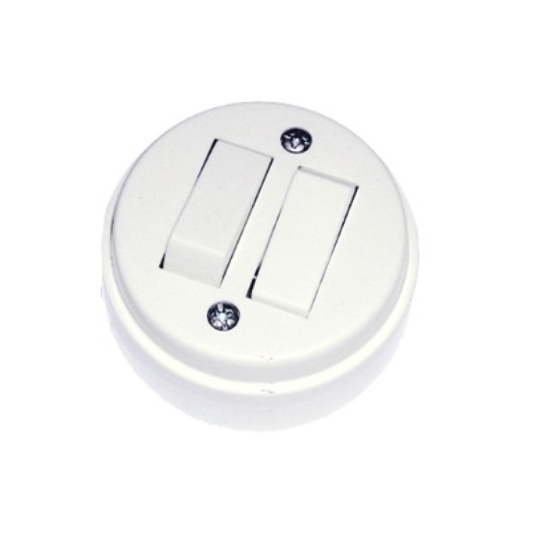 Interruptor superficie 6A 250V - Blanco / Blanco > interruptores /  pulsadores > componentes electronicos > interruptor de presión > interruptor