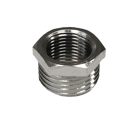 Chrome-plated M/F reduction nut 1/2x3/8