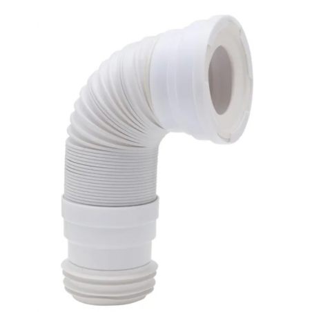 Flexible Curved Toilet Ext. 45º 230-370 White
