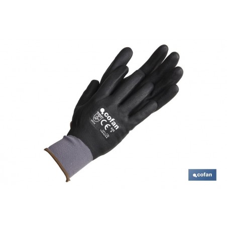 Black Nitrile Full Coverage Gloves - size 8