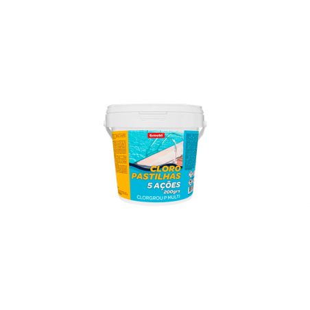 Cloro P/Piscinas Multi 5 Ações 1Kg (pastilhas 200gr) - Grouht