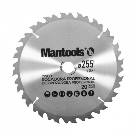 Brushcutter disc 20 teeth diam.255 - Mantools