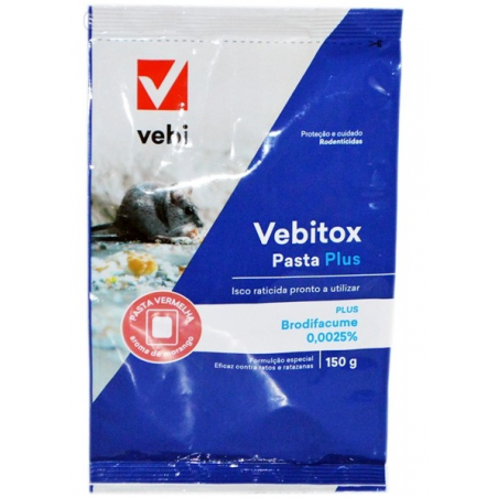 Rodenticida para Ratas Vebitox Pasta Ext. rojo 150gr